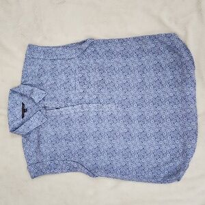 Victoria's Secret Periwinkle Blue Floral Sleeveless Blouse with Buttons Medium